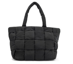 Quilted Checkered Shopper Bag