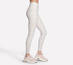 GO WALK Rib Floral Full Length High-Waisted Legging