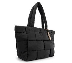 Quilted Checkered Shopper Bag