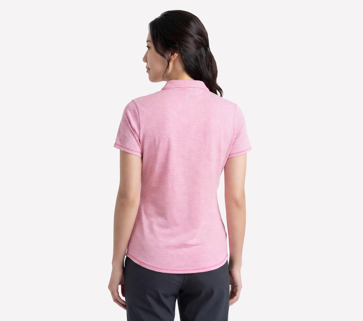 Short Sleeve On The Green Striped Polo