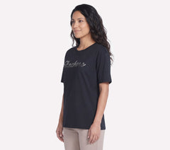 Script Diamond Studded Short Sleeve Tee