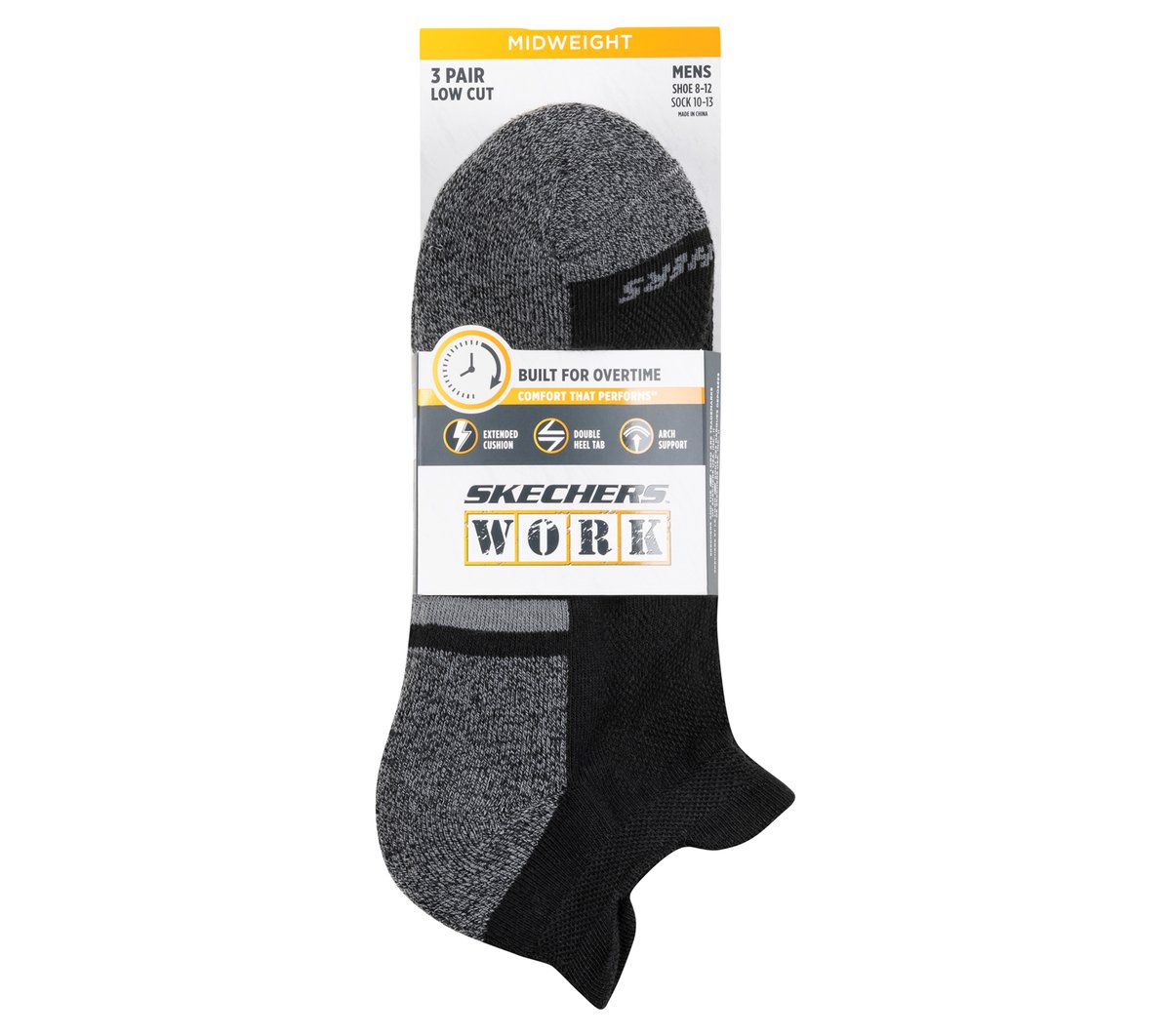 Lowcut Heel Tab Work Socks - 3 Pack