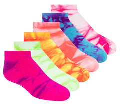 6 Pack Girls' Tie Dye Fashion Socks